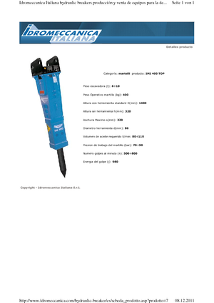 Ciocane hidraulice Idromeccanica IMI 400 Top