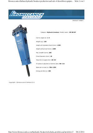 Ciocane hidraulice Idromeccanica IMI 88