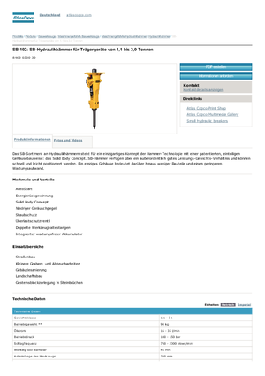 Ciocane hidraulice Atlas Copco SB 102