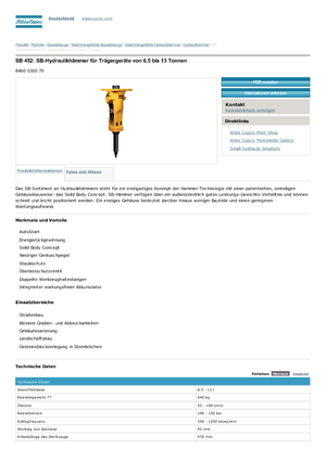 Ciocane hidraulice Atlas Copco SB 452