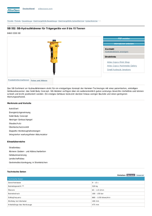 Ciocane hidraulice Atlas Copco SB 552