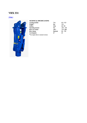 Ciocane hidraulice Vistarini VHX 331