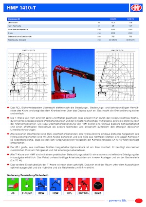 Macarale hidraulice de încărcare HMF 1410-T4