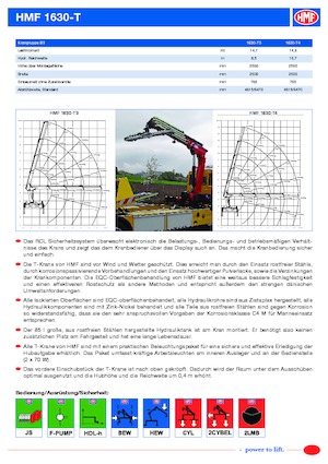 Macarale hidraulice de încărcare HMF 1630-T4-RCS