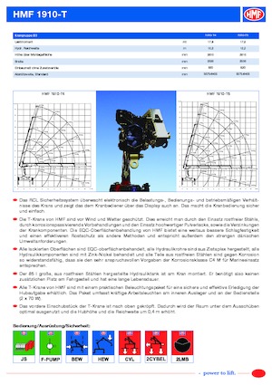 Macarale hidraulice de încărcare HMF 1910-T4-MC
