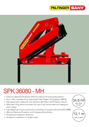 Macarale hidraulice de încărcare Sany SPK 36080 A
