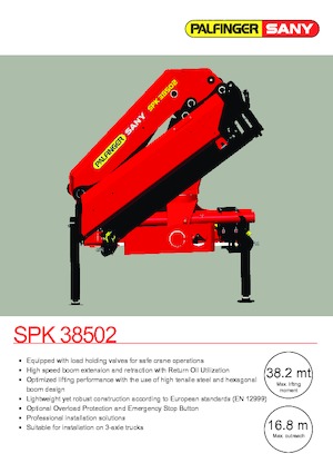 Macarale hidraulice de încărcare Sany SPK 38502 E