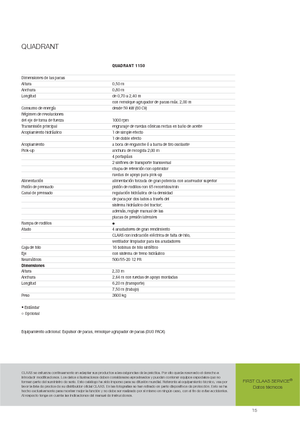 Prese de balotat pătrate + Prese de boltat de densitate mare Claas Quadrant 1150