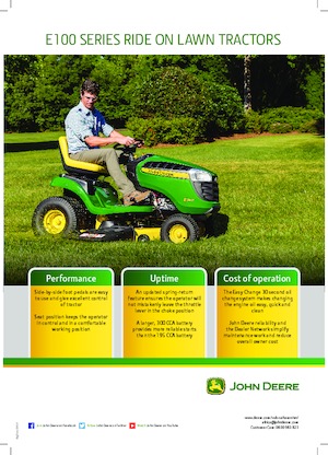 Mașini de tuns iarba Ride on și Tractoare de grădină John Deere E110