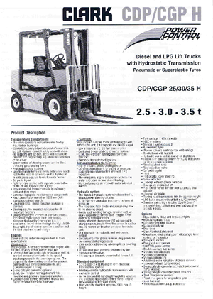 Stivuitoare frontale LPG Clark CGP 35 H