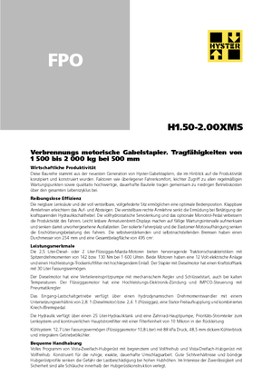 Stivuitoare frontale LPG Hyster H 1.75 XM