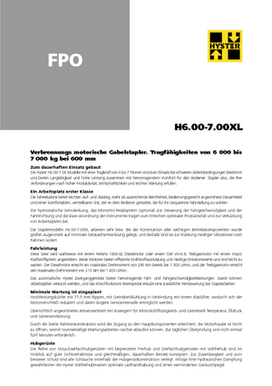 Stivuitoare frontale LPG Hyster H 7.00 XL