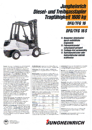 Stivuitoare frontale LPG Jungheinrich TFG 16