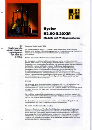 Stivuitoare frontale LPG Hyster H 3.00 XML