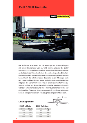 Platforme de încărcare MBB Palfinger 1500 TrailGate
