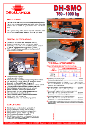 Platforme de încărcare Dhollandia DH-SMO