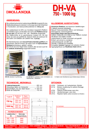 Platforme de încărcare Dhollandia DH-VA