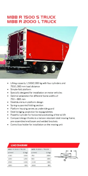 Platforme de încărcare MBB Palfinger MBB R 2000 L TRUCK