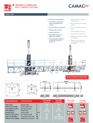 Platforme de lucru pentru alpinism CAMAC Camac 1500