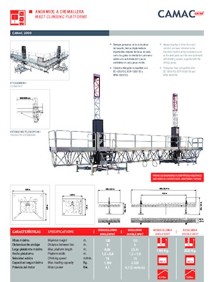 Platforme de lucru pentru alpinism CAMAC Camac 2000