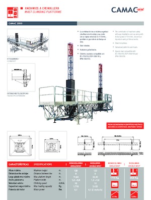 Platforme de lucru pentru alpinism CAMAC Camac 3000