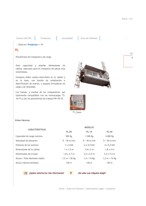 Platforme de lucru pentru alpinism Saltec PL 40