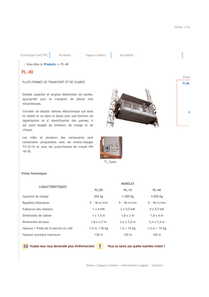Platforme de lucru pentru alpinism Saltec PL 40