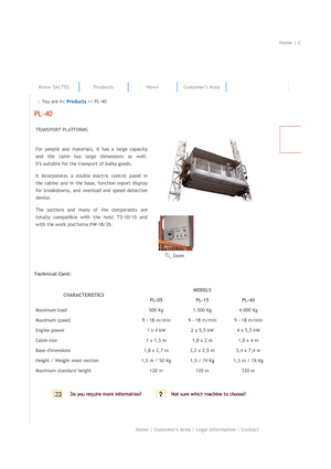 Platforme de lucru pentru alpinism Saltec PL 40