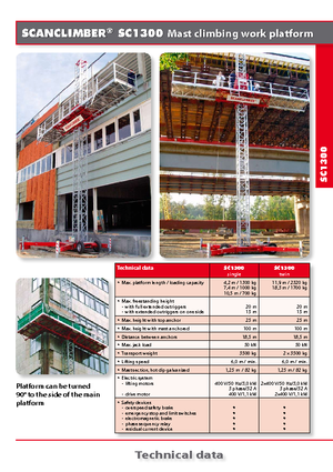 Platforme de lucru pentru alpinism Scanclimber SC 1300 D