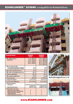 Platforme de lucru pentru alpinism Scanclimber SC 4000 D