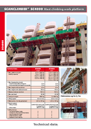 Platforme de lucru pentru alpinism Scanclimber SC 4000 D