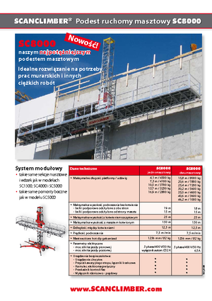Platforme de lucru pentru alpinism Scanclimber SC 8000 E