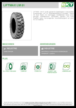 Anvelope echipamente pentru manevrarea mărfurilor BKT LIFTMAX LM 81 6.00 R 9