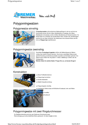 Tamburi/cilindri de nivelat pentru pajiști și terenuri Bremer PG 250 V