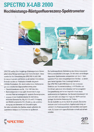 Analizoare de metale Spectro Spectro X-LAB 2000