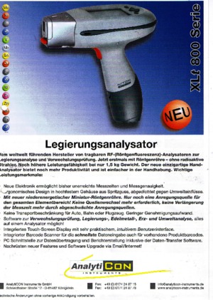 Analizoare de metale Niton XLt 800
