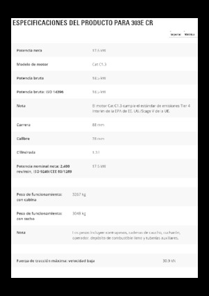 Mini excavatoare Caterpillar 303E CR