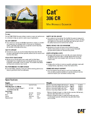 Excavatoare pe șenile Caterpillar 306 CR