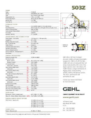 Mini excavatoare Gehl 503Z