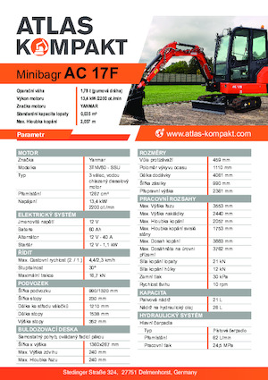 Mini excavatoare Atlas Kompakt AC 17F