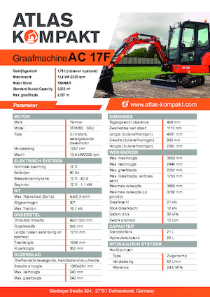 Mini excavatoare Atlas Kompakt AC 17F