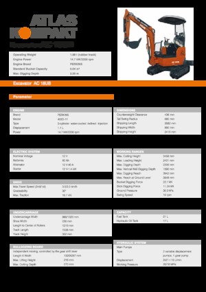 Mini excavatoare Atlas Kompakt AC 18UB