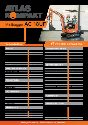 Mini excavatoare Atlas Kompakt AC 18UF