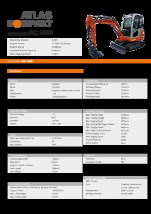 Mini excavatoare Atlas Kompakt AC 25B