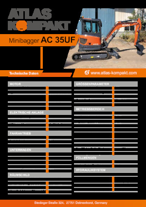 Mini excavatoare Atlas Kompakt AC 35UF