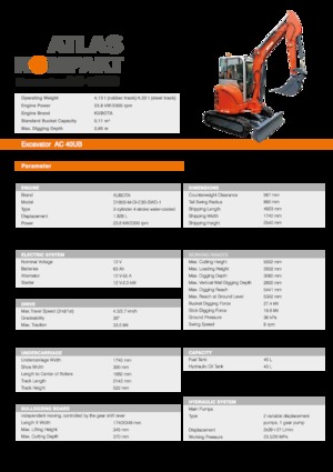 Mini excavatoare Atlas Kompakt AC 40UB