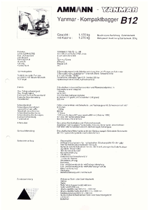 Mini excavatoare Yanmar B 12