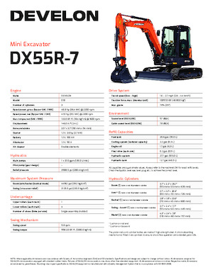 Mini excavatoare Develon DX55R-7