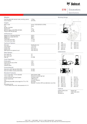 Mini excavatoare Bobcat E10