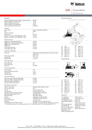 Mini excavatoare Bobcat E45